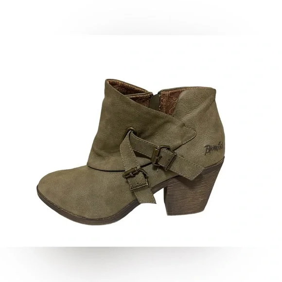 🌼NEW BLOWFISH WOMENS GREEN FAUX LEATHER BOOTIES. - Picture 6 of 13